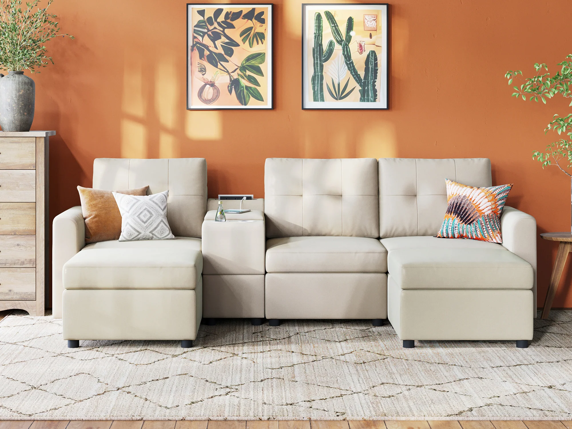 RUBIK III 3 Seats with 2 Ottomans & Console - Image 10