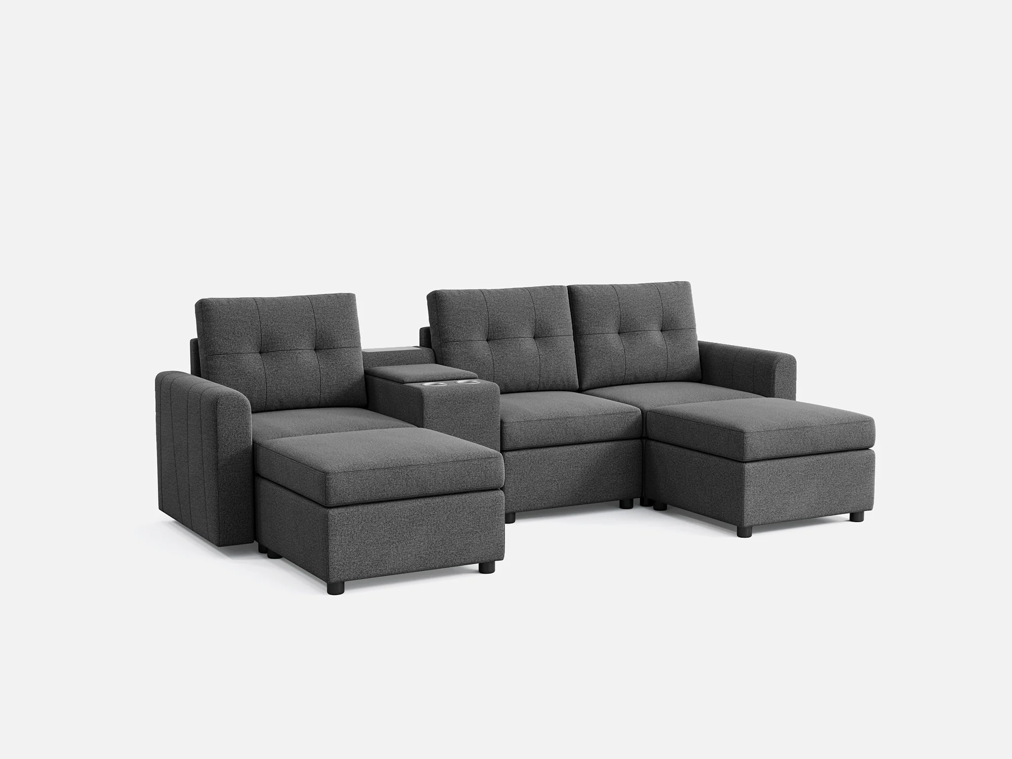 RUBIK III 3 Seats with 2 Ottomans & Console - Image 3