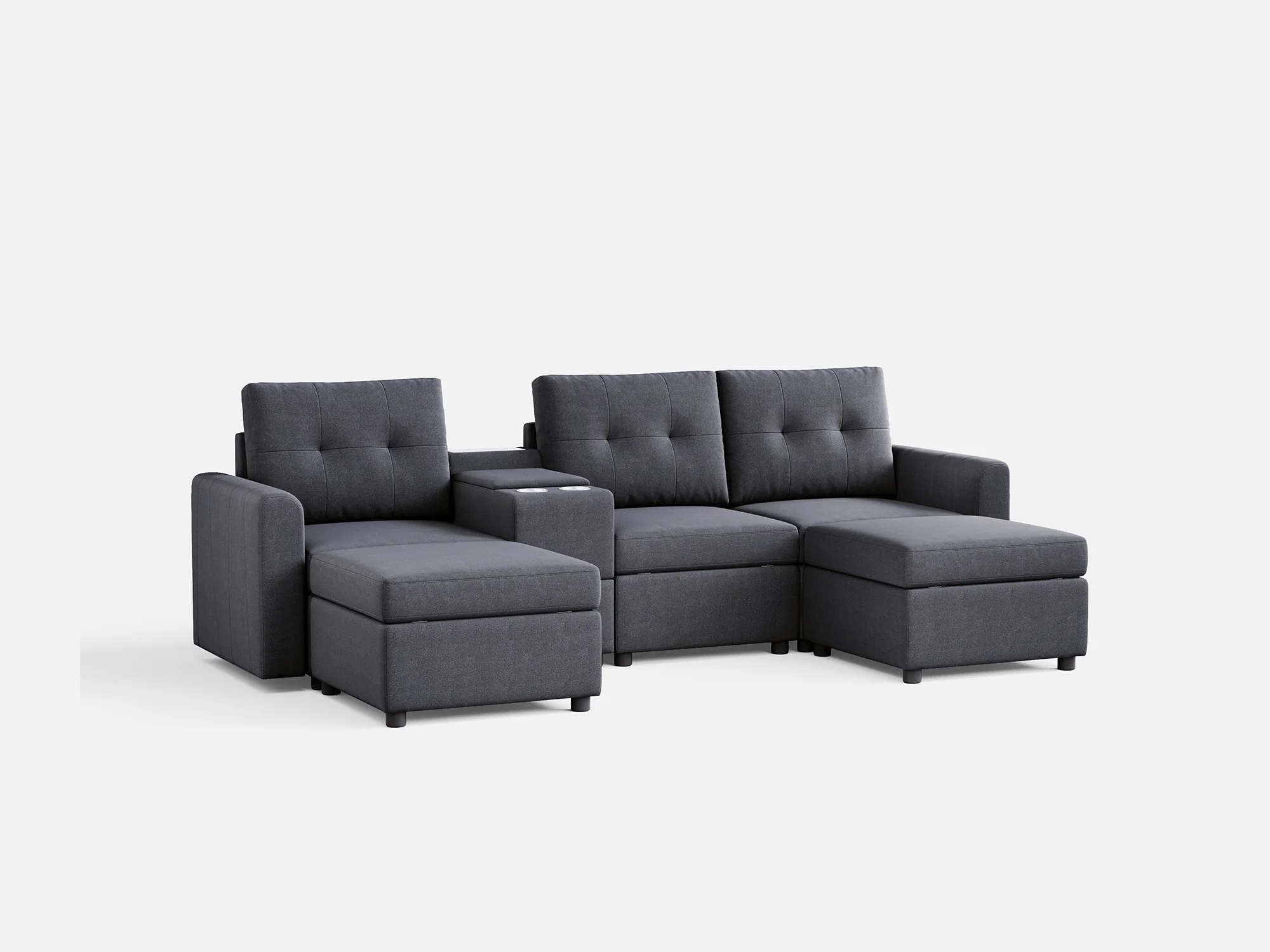 RUBIK III 3 Seats with 2 Ottomans & Console - Image 5