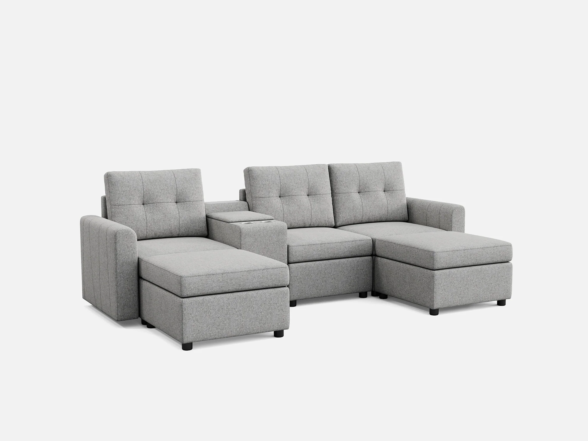 RUBIK III 3 Seats with 2 Ottomans & Console - Image 6