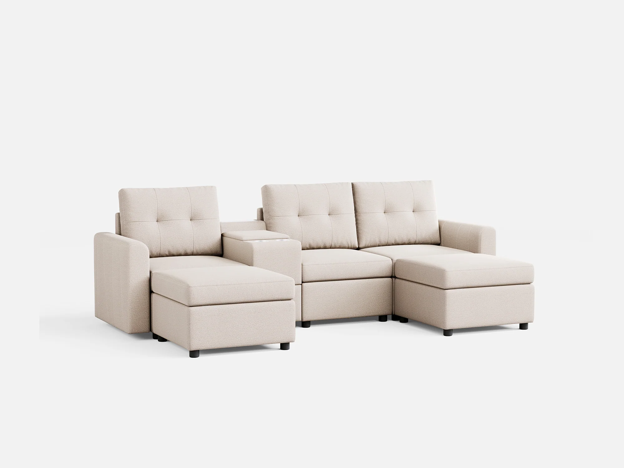 RUBIK III 3 Seats with 2 Ottomans & Console - Image 8