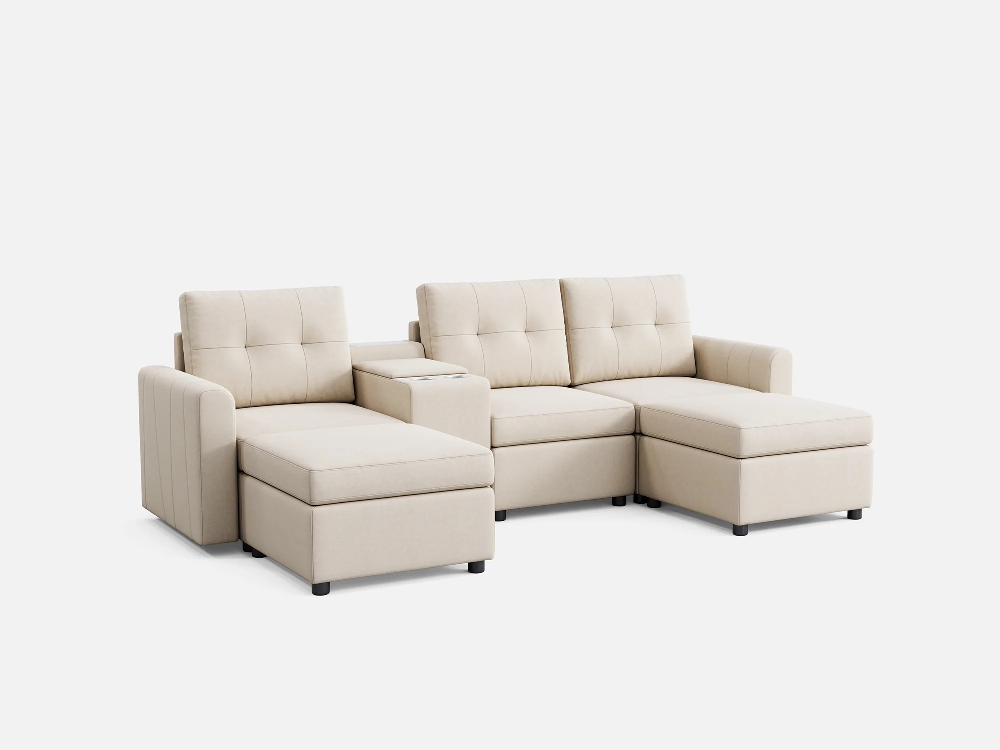 RUBIK III 3 Seats with 2 Ottomans & Console - Image 9