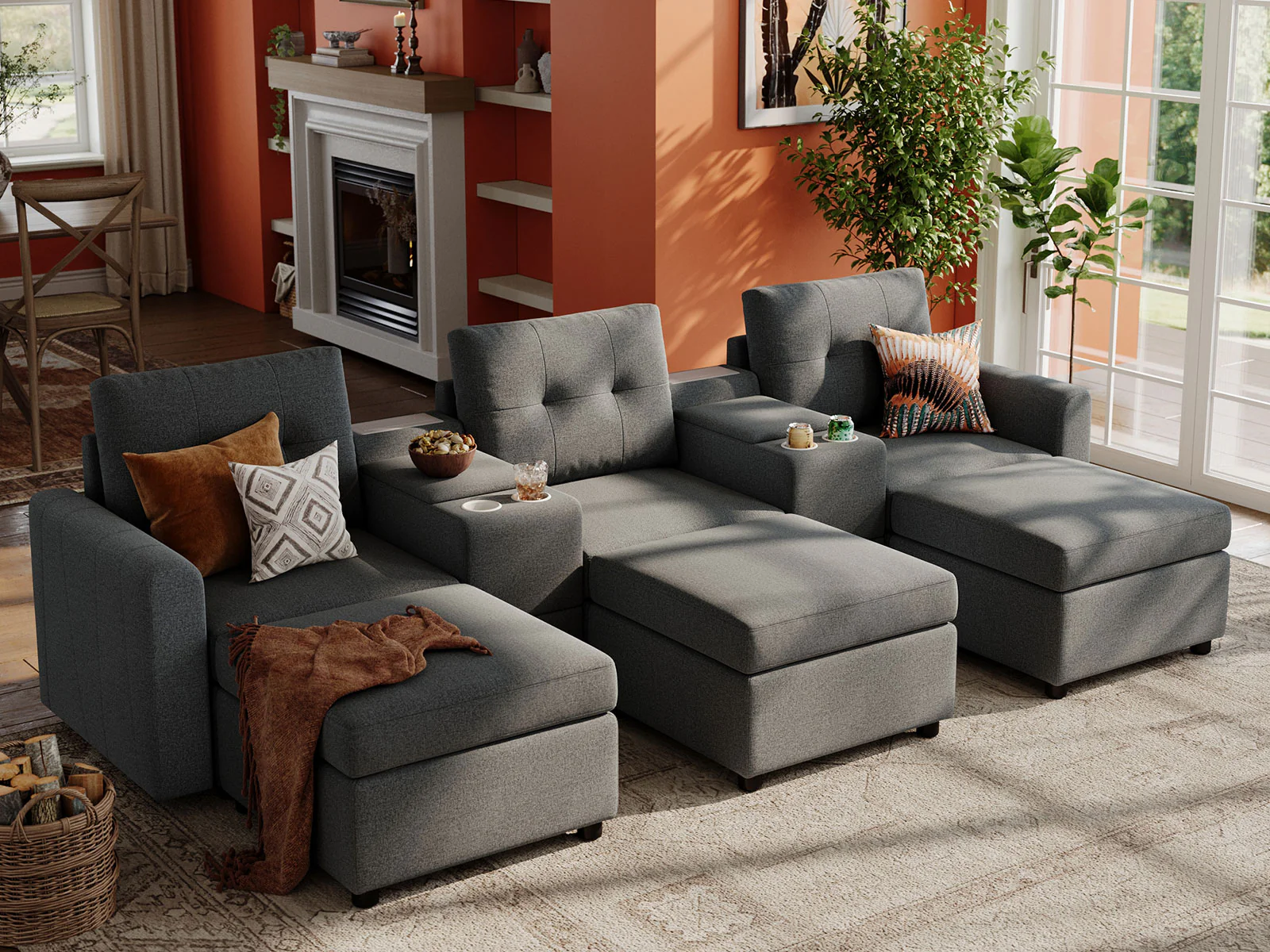 RUBIK III 3 Seats with 3 Ottomans & 2 Consoles - Image 3