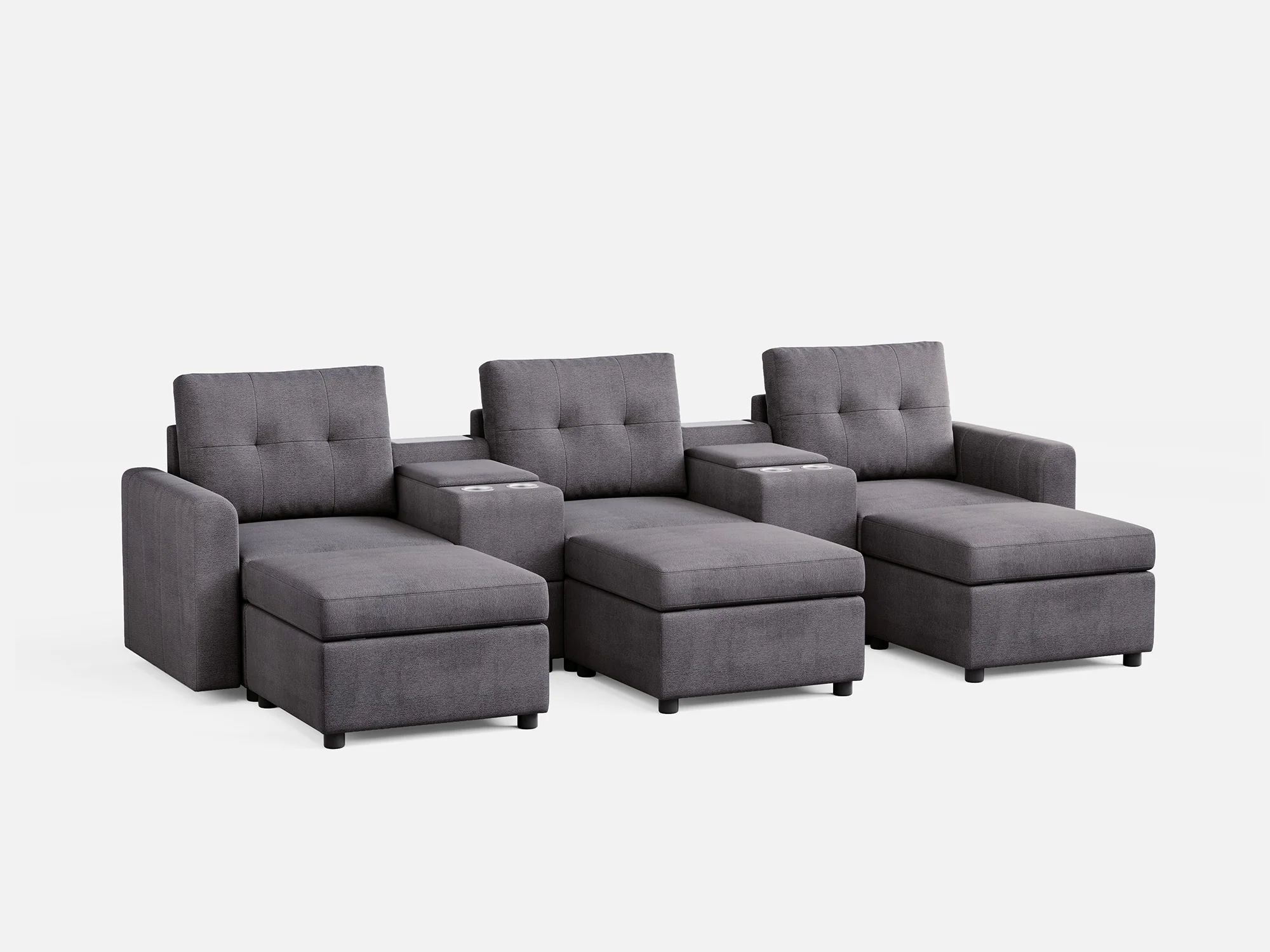 RUBIK III 3 Seats with 3 Ottomans & 2 Consoles - Image 4