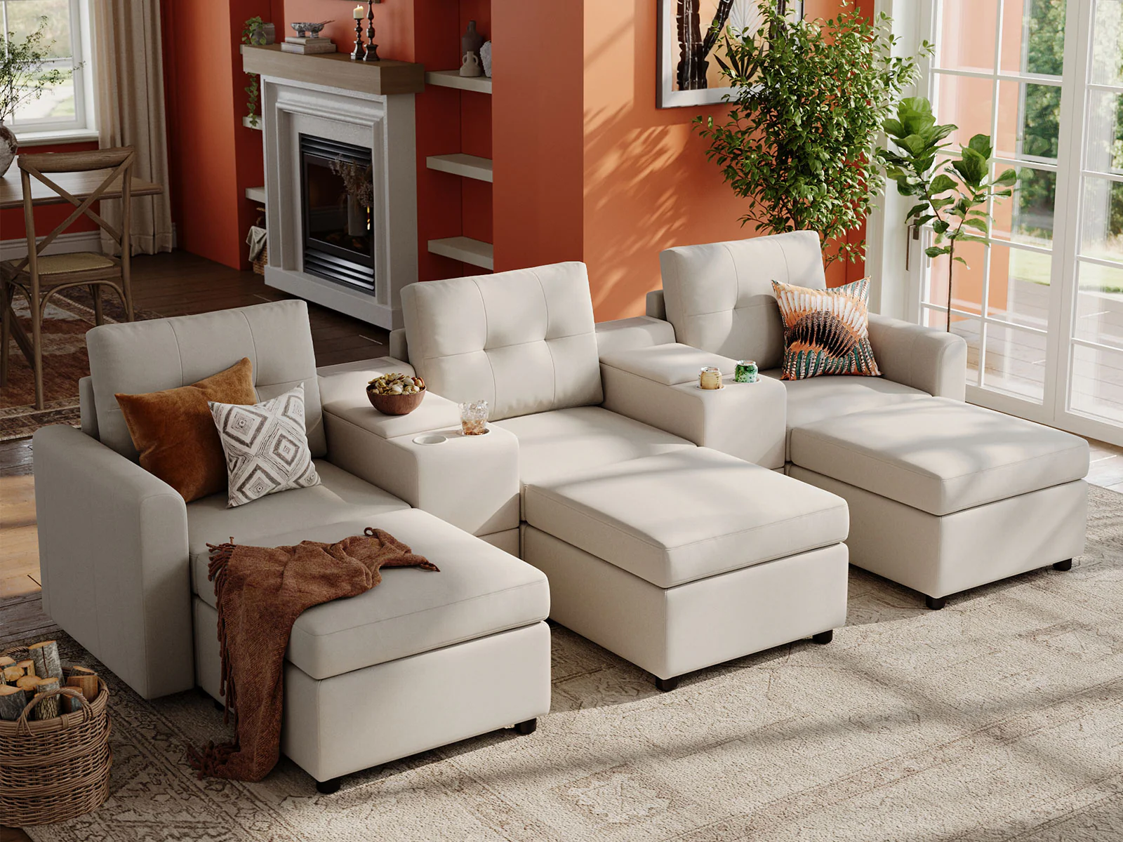 RUBIK III 3 Seats with 3 Ottomans & 2 Consoles - Image 6