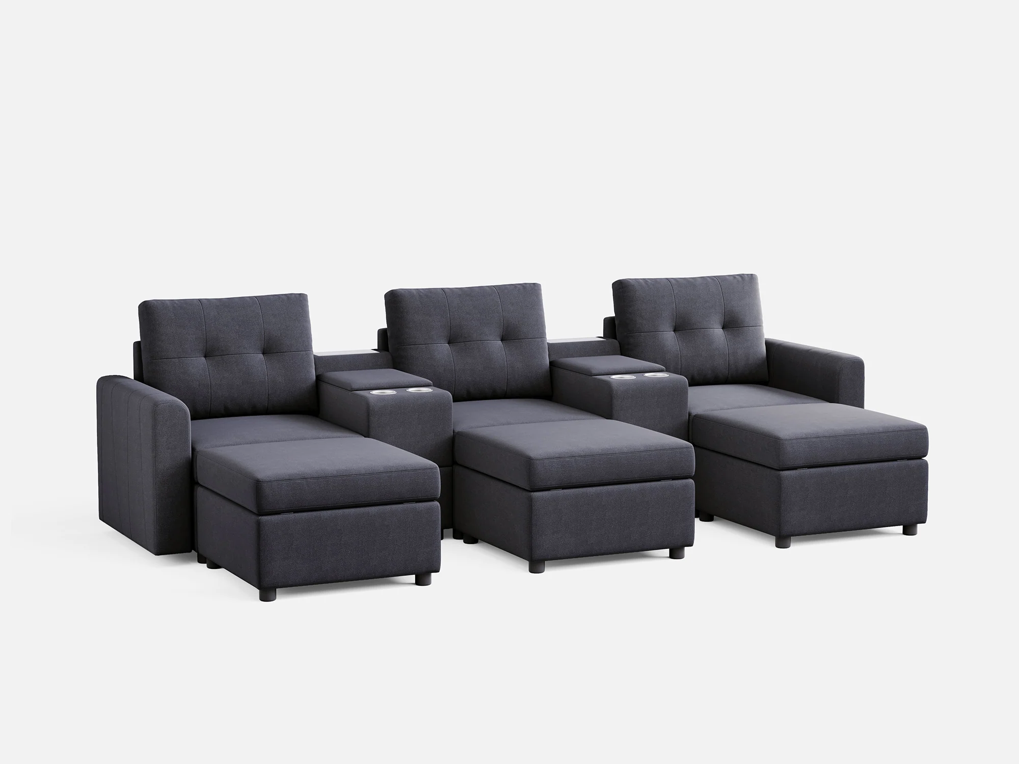 RUBIK III 3 Seats with 3 Ottomans & 2 Consoles - Image 8