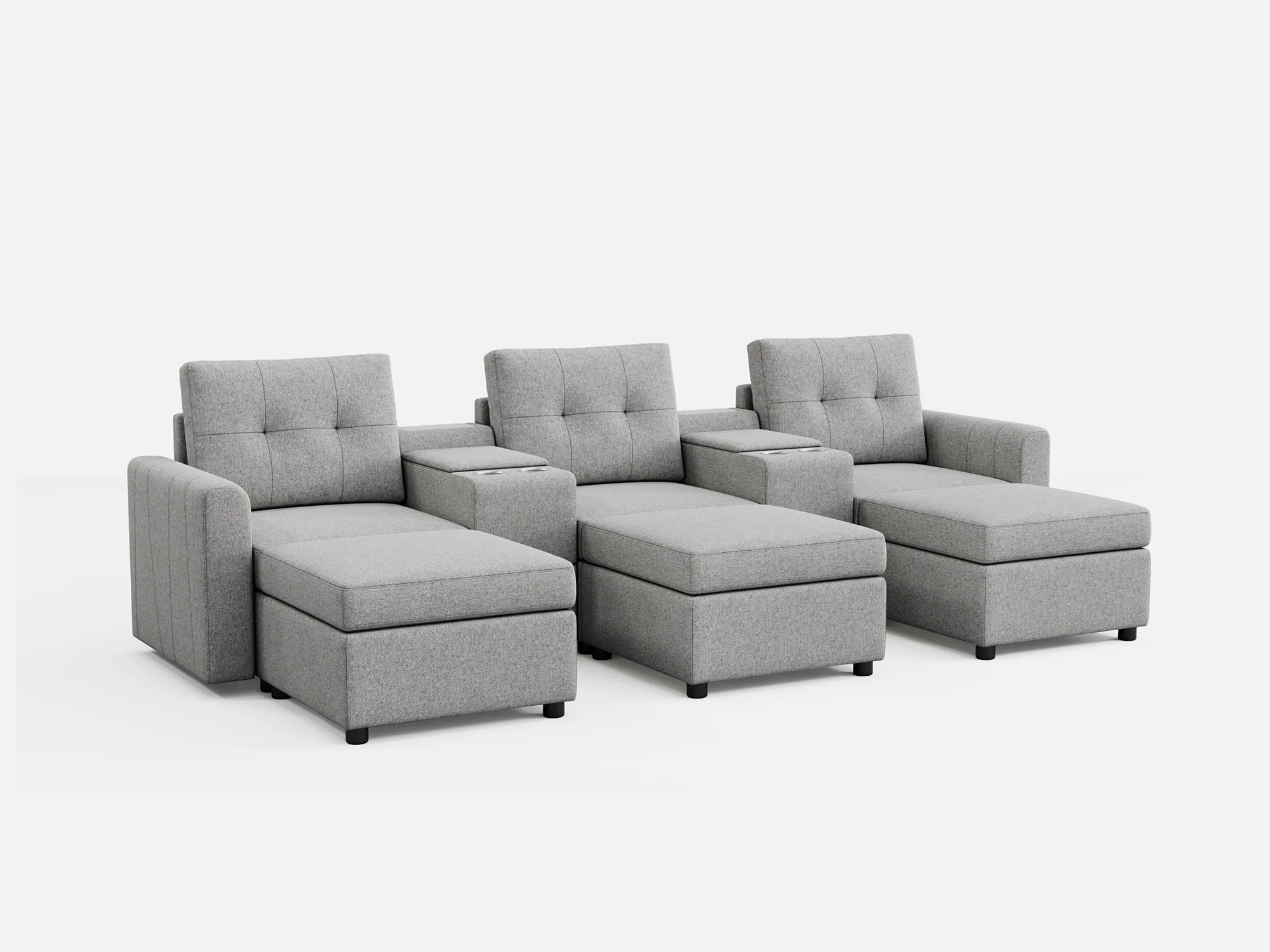 RUBIK III 3 Seats with 3 Ottomans & 2 Consoles - Image 9