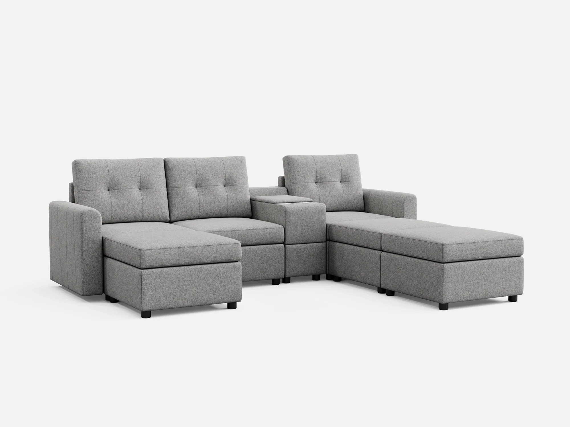 RUBIK III 3 Seats with 3 Ottomans & Console - Image 6