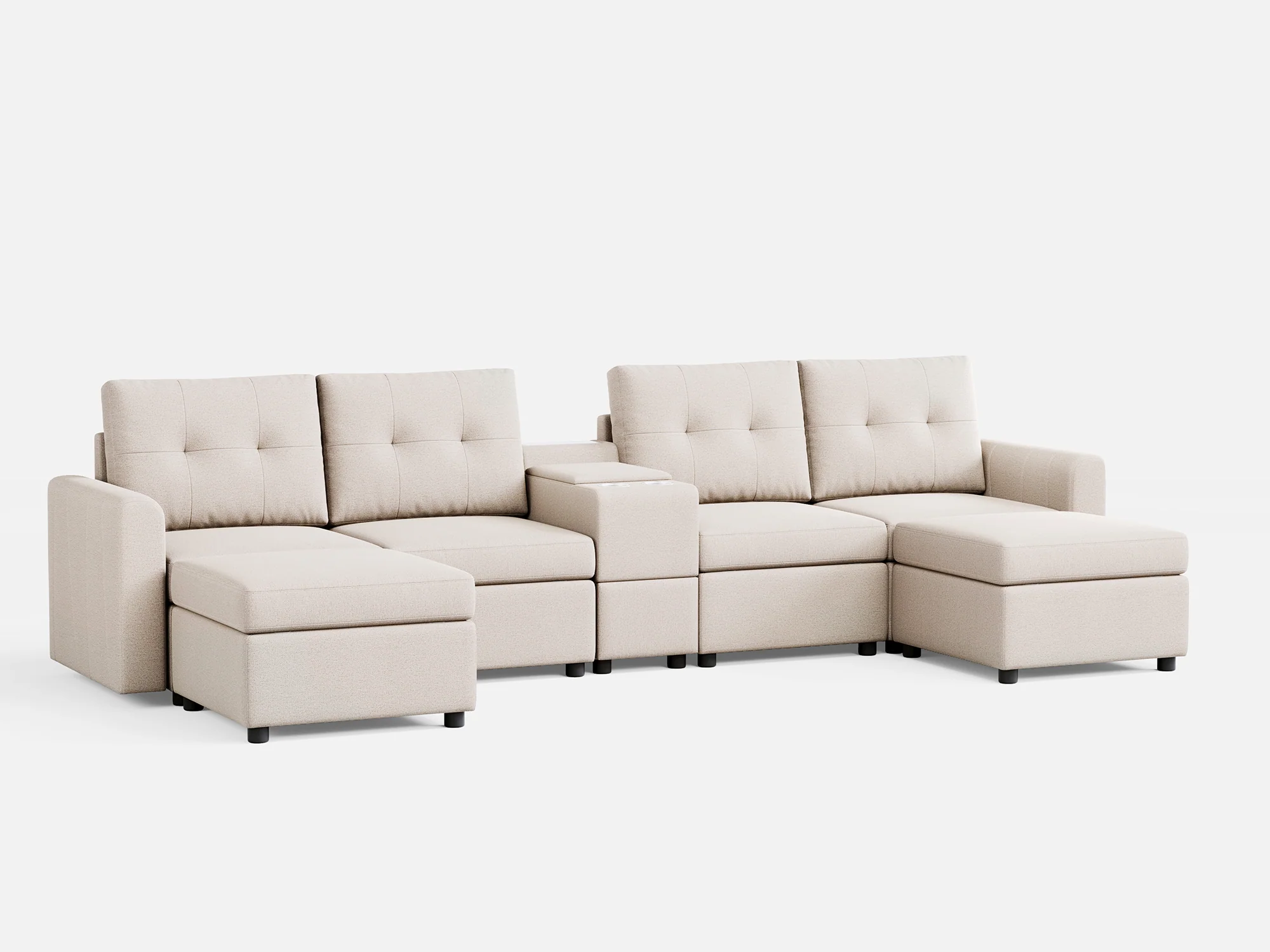 RUBIK III 4 Seats with 2 Ottomans & Console - Image 11
