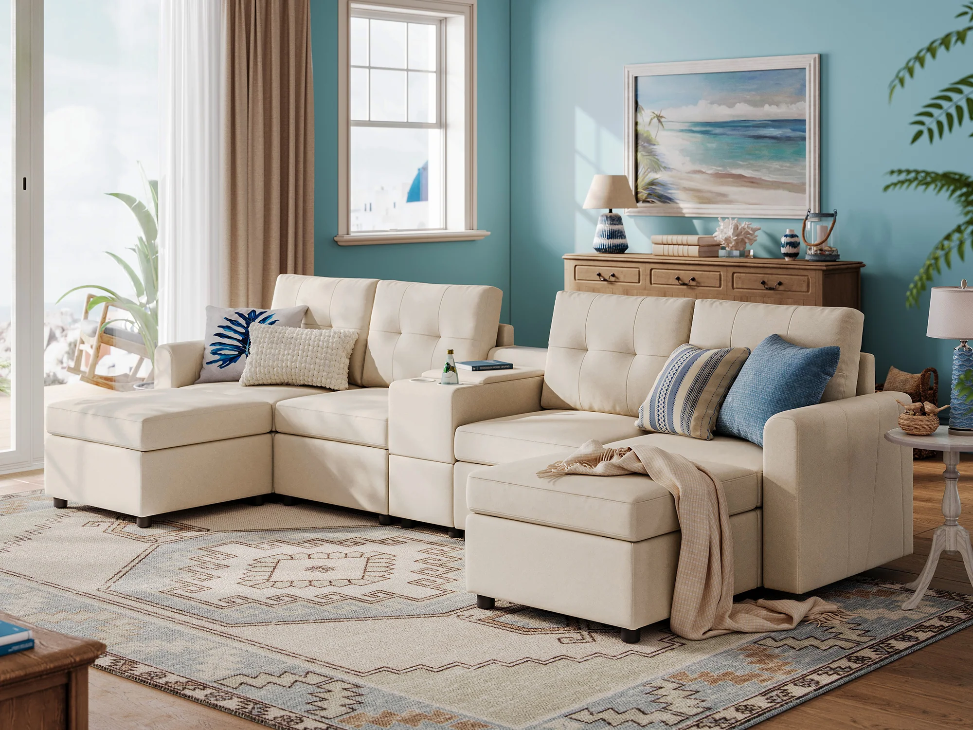 RUBIK III 4 Seats with 2 Ottomans & Console - Image 17