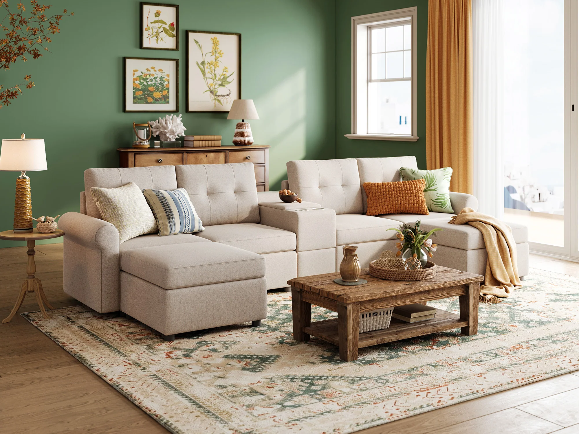 RUBIK III 4 Seats with 2 Ottomans & Console - Image 6