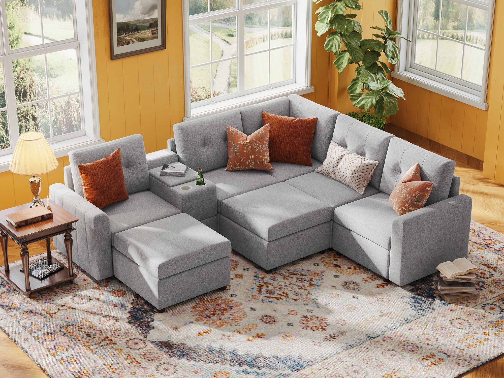 RUBIK III 4 Seats with 2 Ottomans & Corner & Console - Image 5