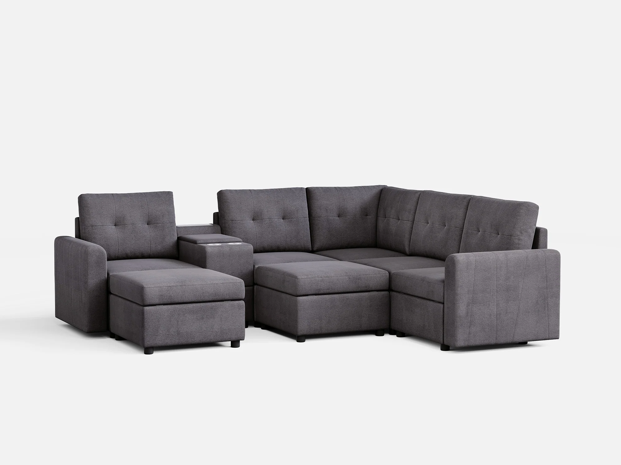 RUBIK III 4 Seats with 2 Ottomans & Corner & Console - Image 6