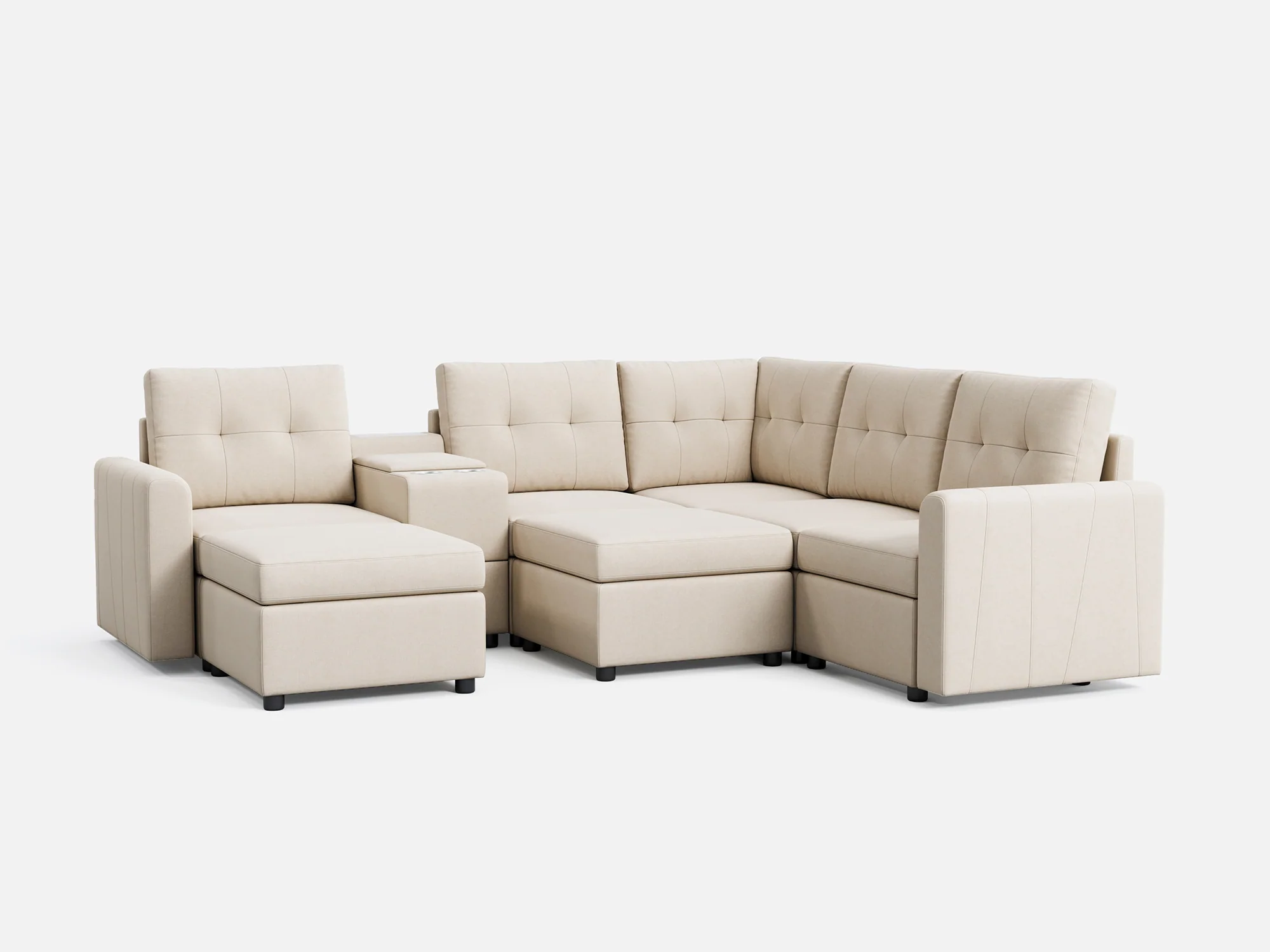 RUBIK III 4 Seats with 2 Ottomans & Corner & Console - Image 9
