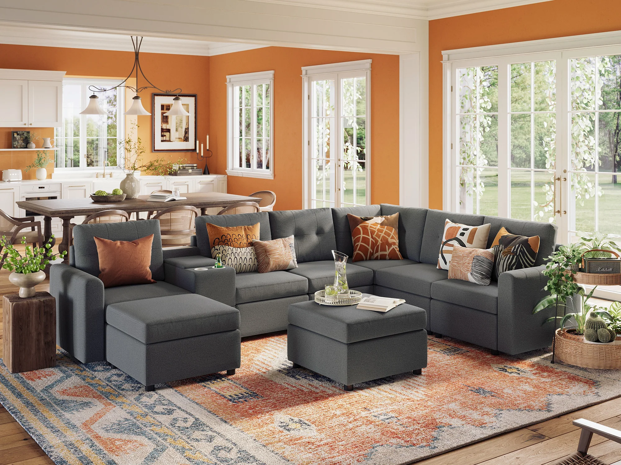 RUBIK III 5 Seats with 2 Ottomans & Corner & Console - Image 6