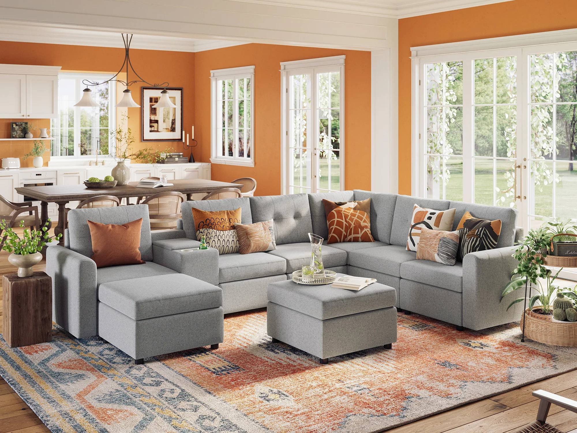 RUBIK III 5 Seats with 2 Ottomans & Corner & Console - Image 8