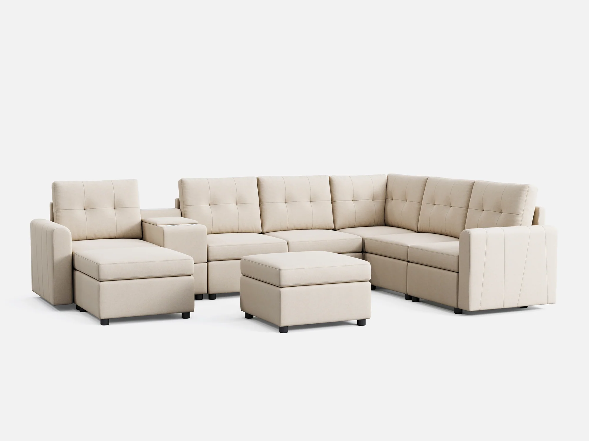 RUBIK III 5 Seats with 2 Ottomans & Corner & Console - Image 9