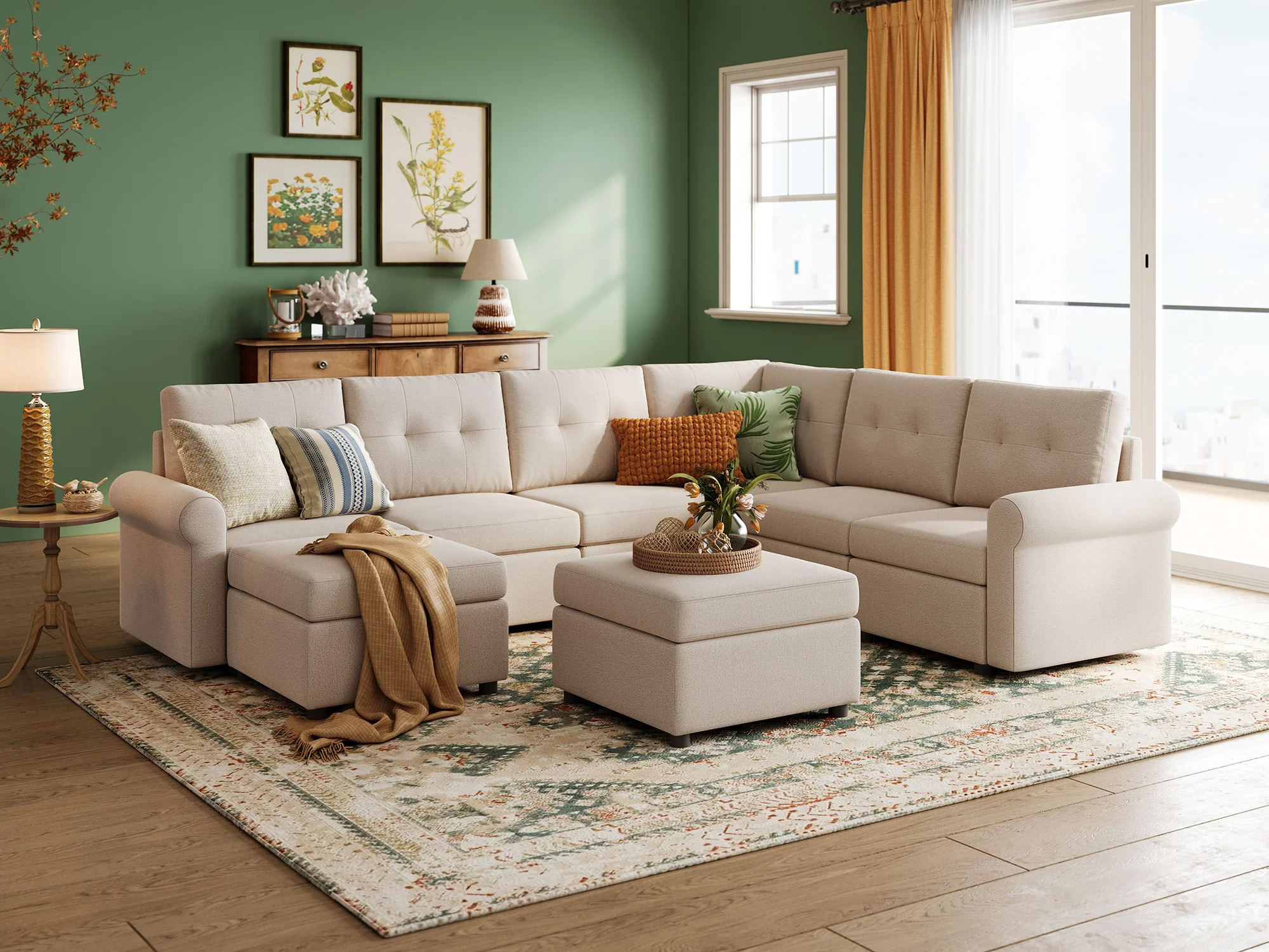 RUBIK III 5 Seats with Corner & 2 Ottomans - Image 11