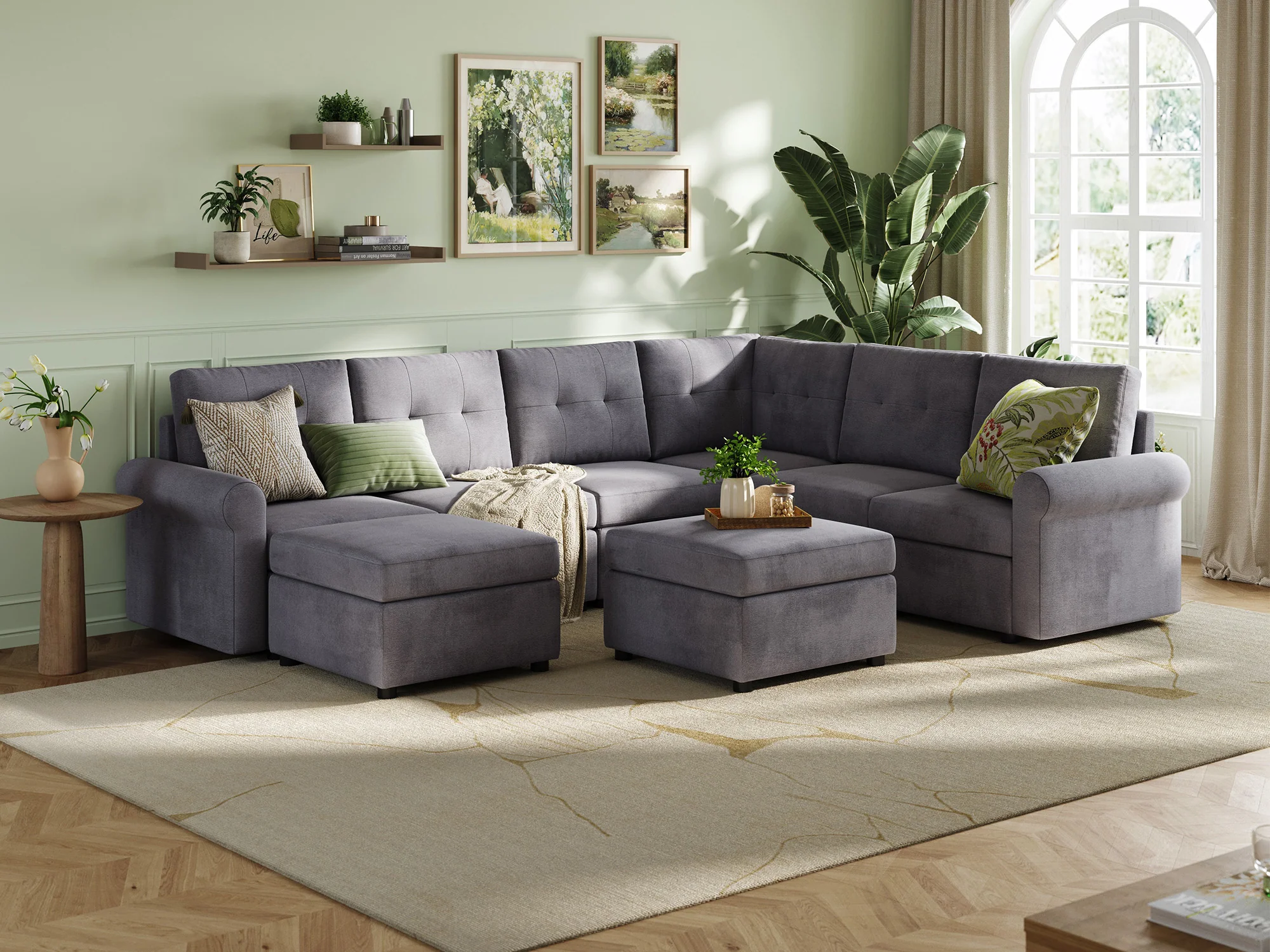 RUBIK III 5 Seats with Corner & 2 Ottomans - Image 8