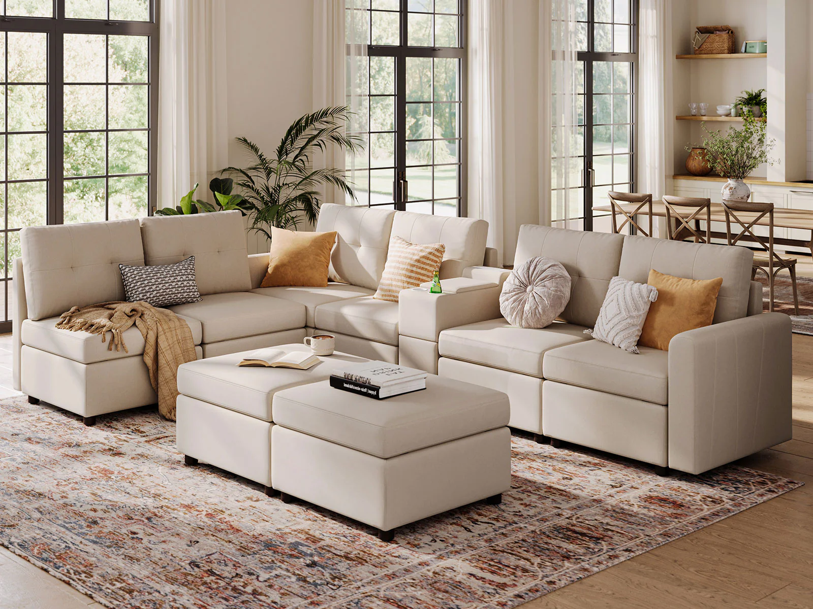 RUBIK III 6 Seats with 2 Ottomans & Console - Image 10