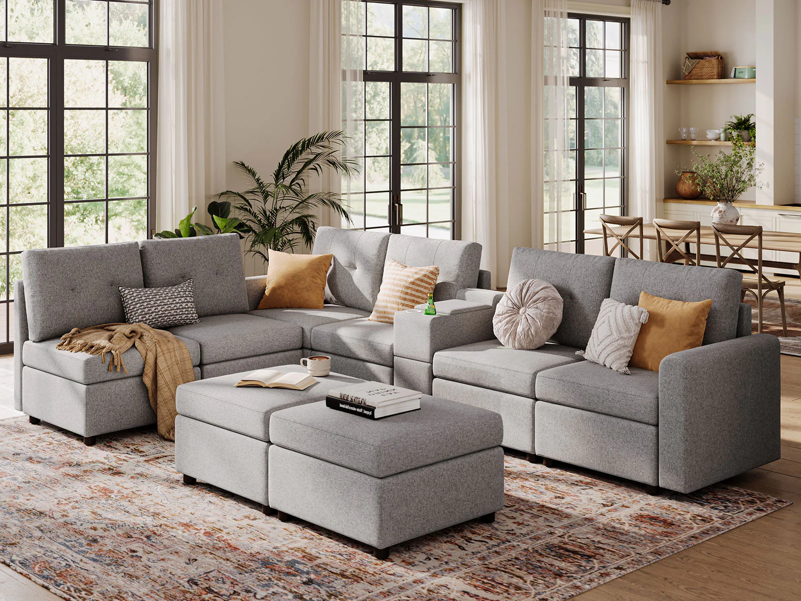 RUBIK III 6 Seats with 2 Ottomans & Console - Image 12