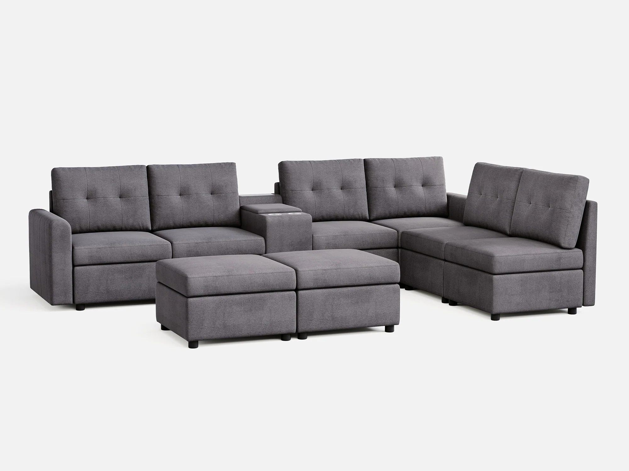 RUBIK III 6 Seats with 2 Ottomans & Console - Image 13