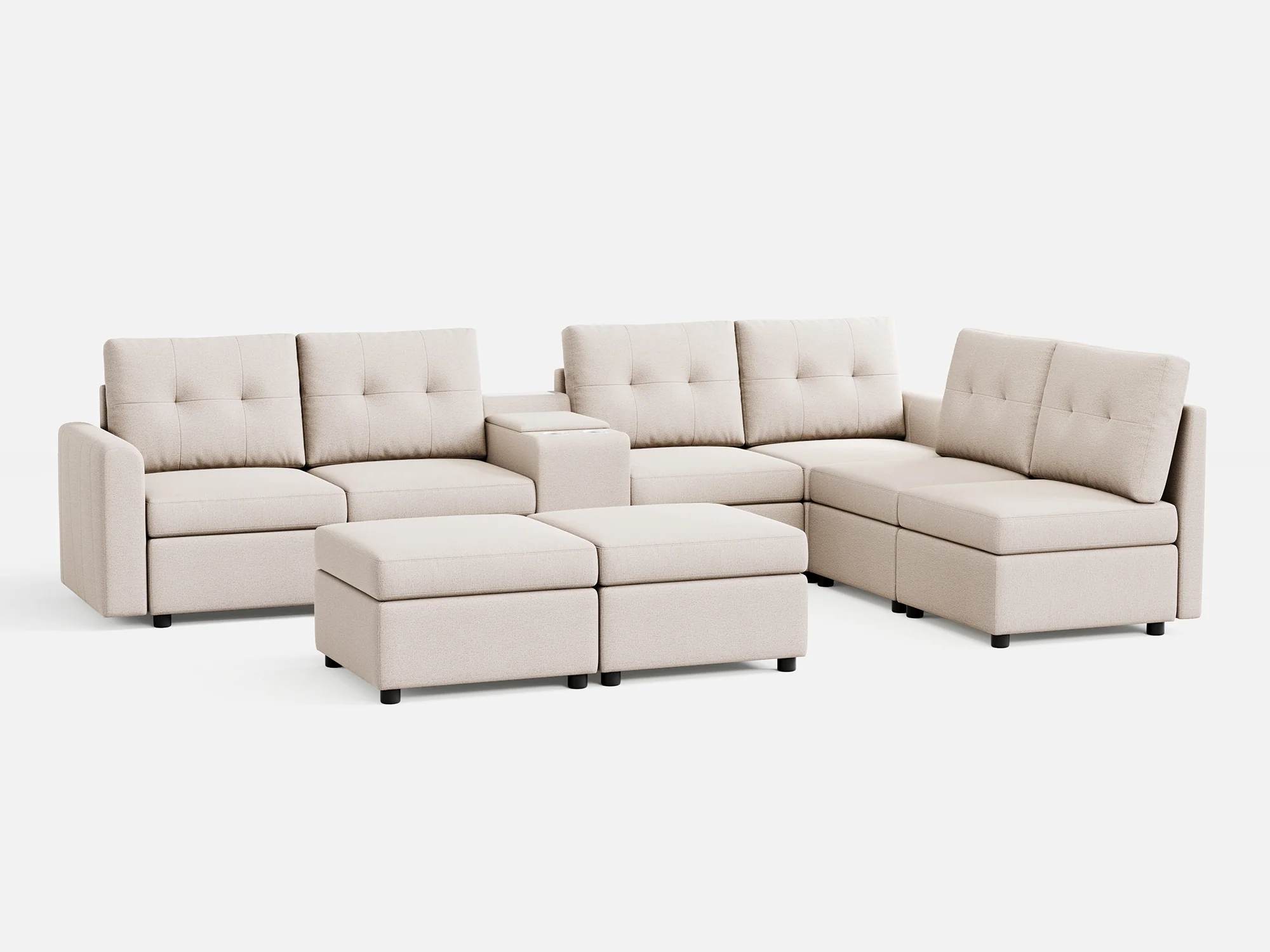 RUBIK III 6 Seats with 2 Ottomans & Console - Image 14