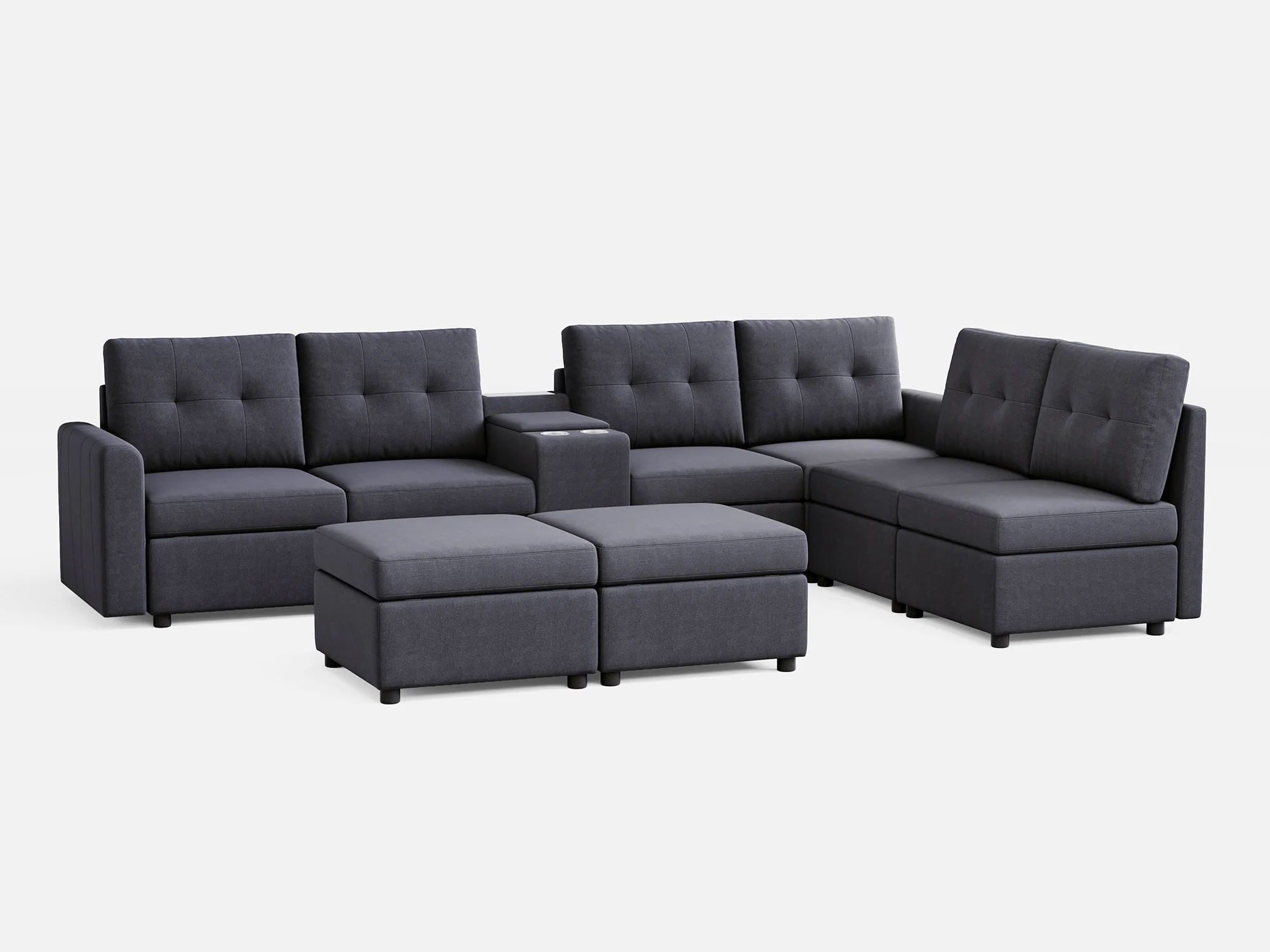 RUBIK III 6 Seats with 2 Ottomans & Console - Image 4