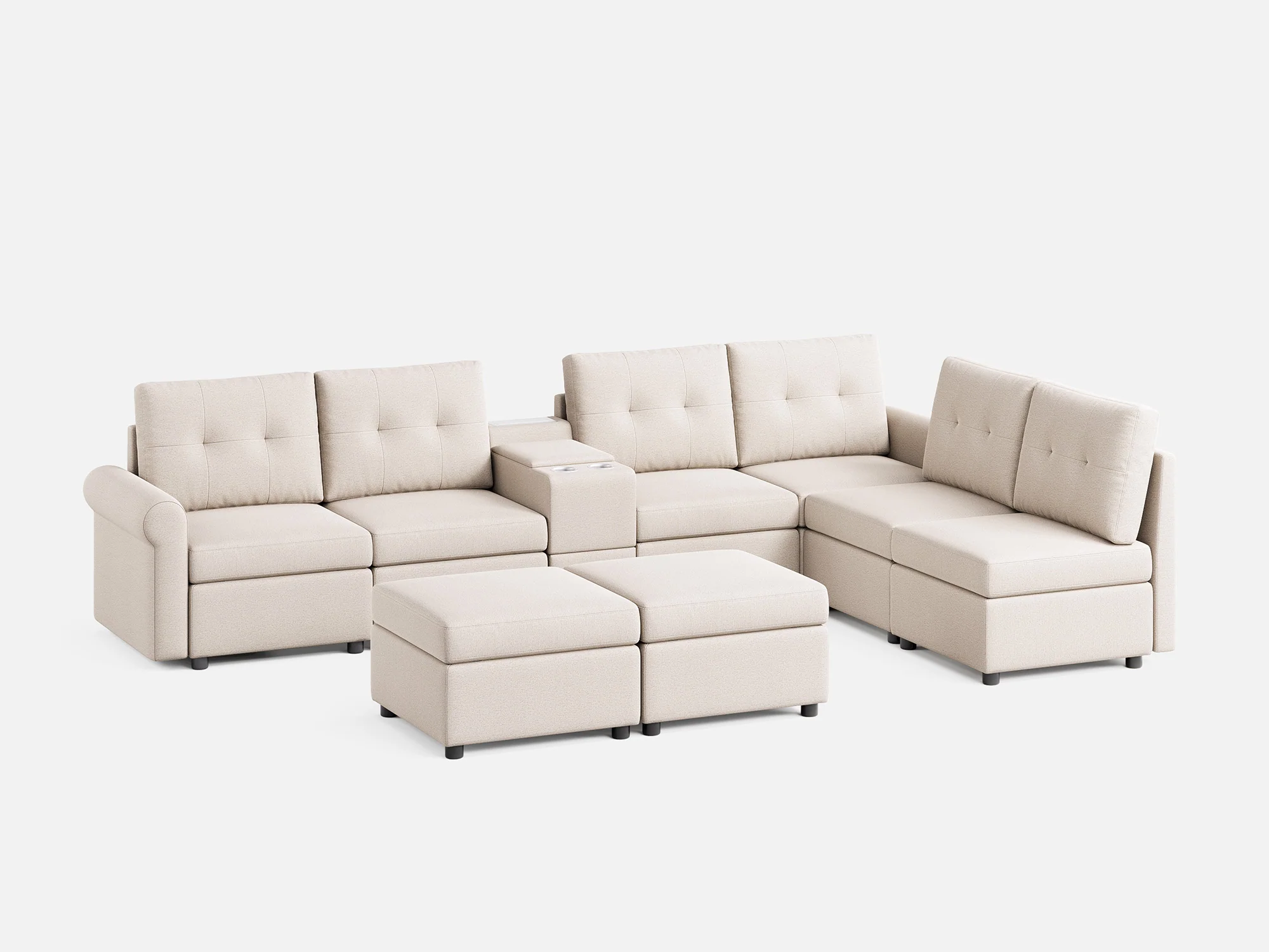 RUBIK III 6 Seats with 2 Ottomans & Console - Image 7