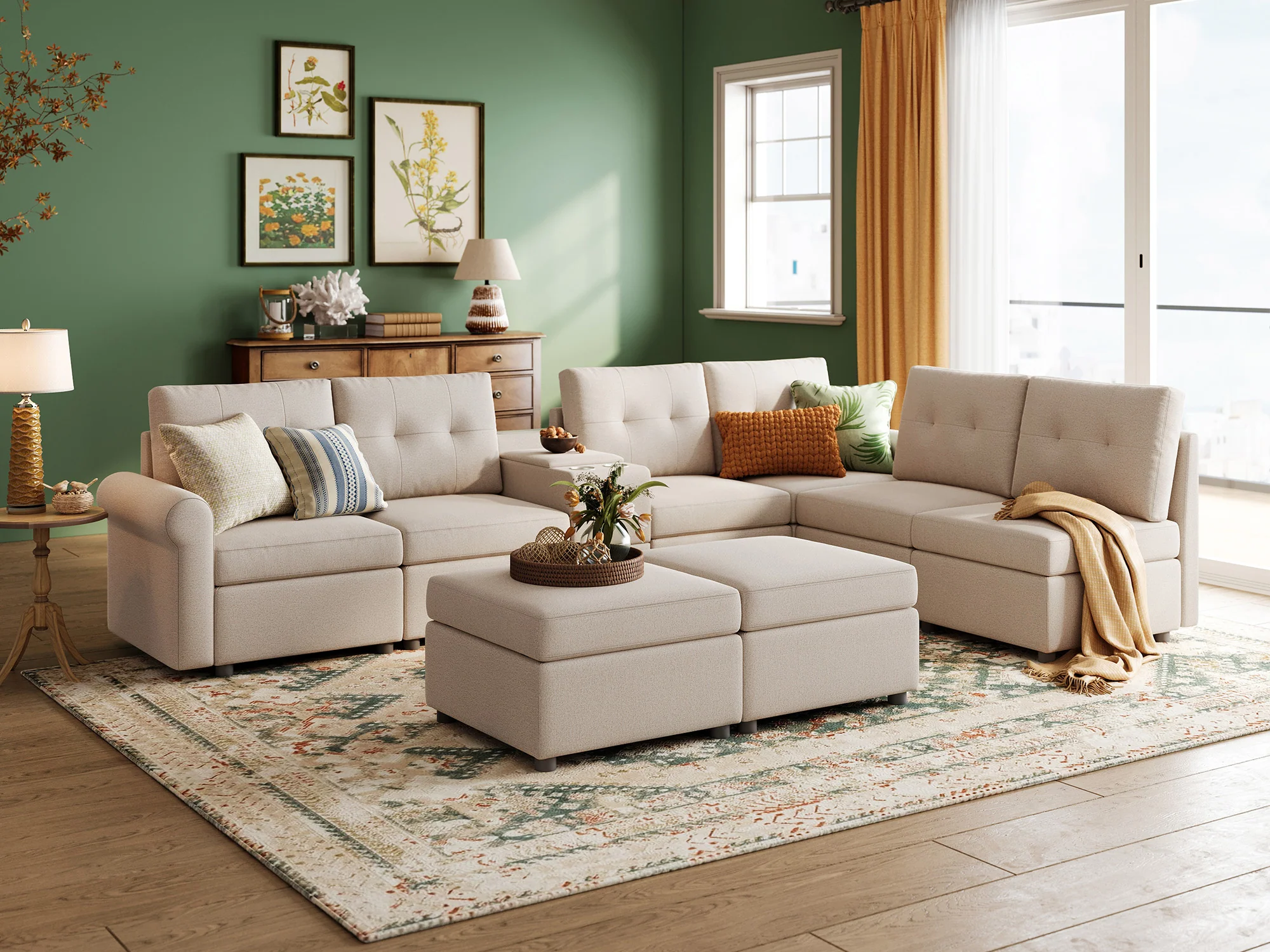 RUBIK III 6 Seats with 2 Ottomans & Console - Image 8