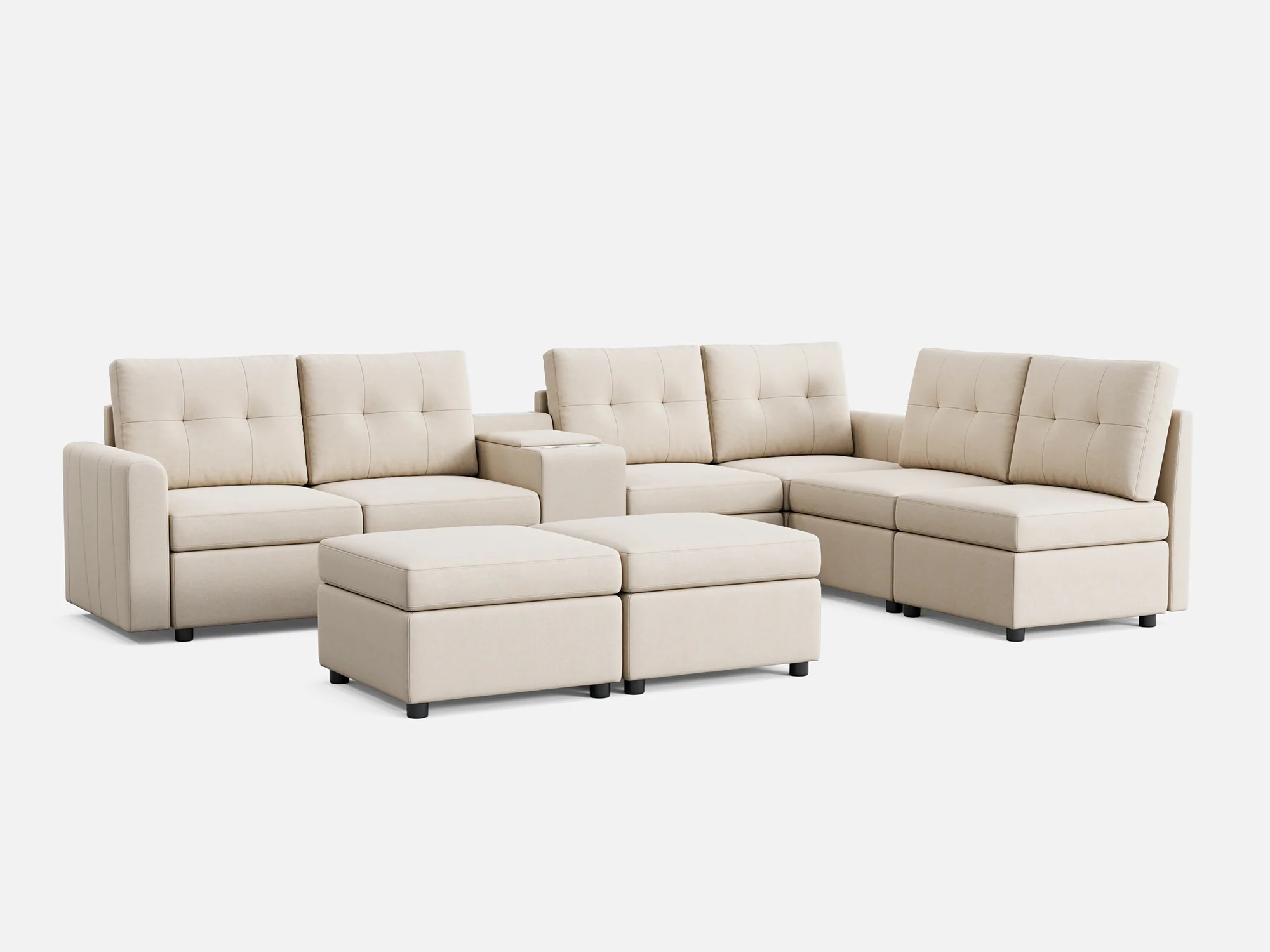 RUBIK III 6 Seats with 2 Ottomans & Console - Image 9