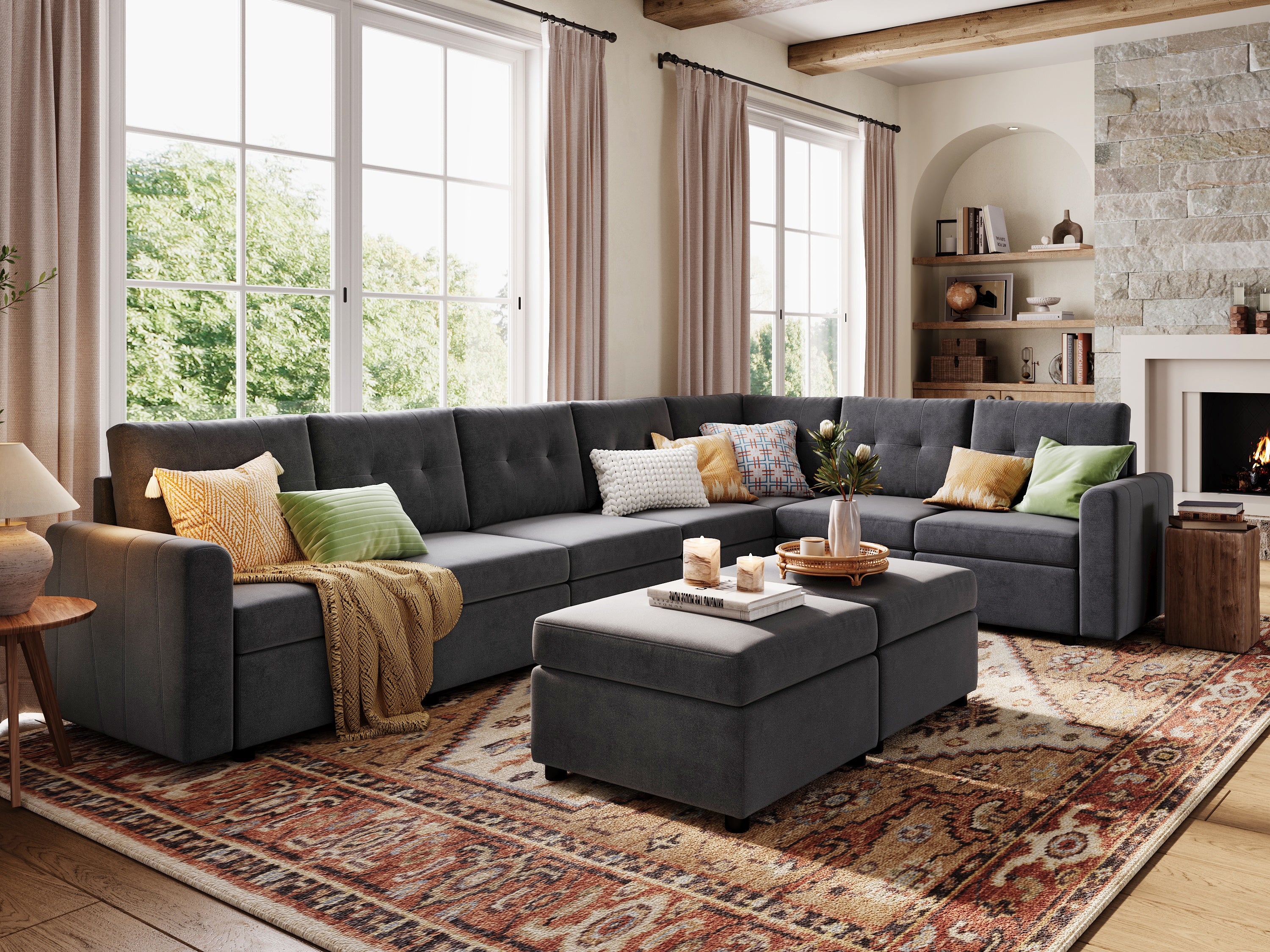 RUBIK III 6 Seats with Corner & 2 Ottomans - Image 9