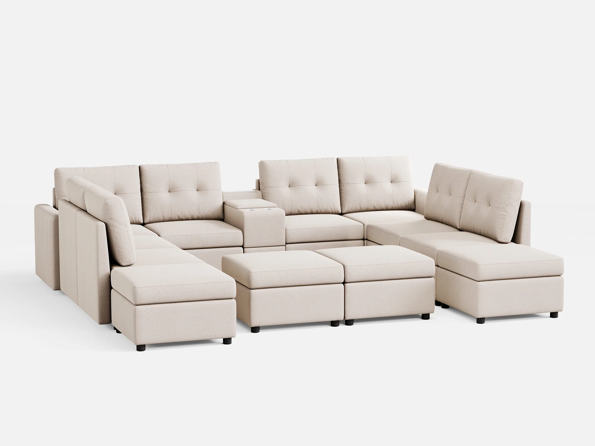 RUBIK III 8 Seats with 4 Ottomans & Console - Image 10