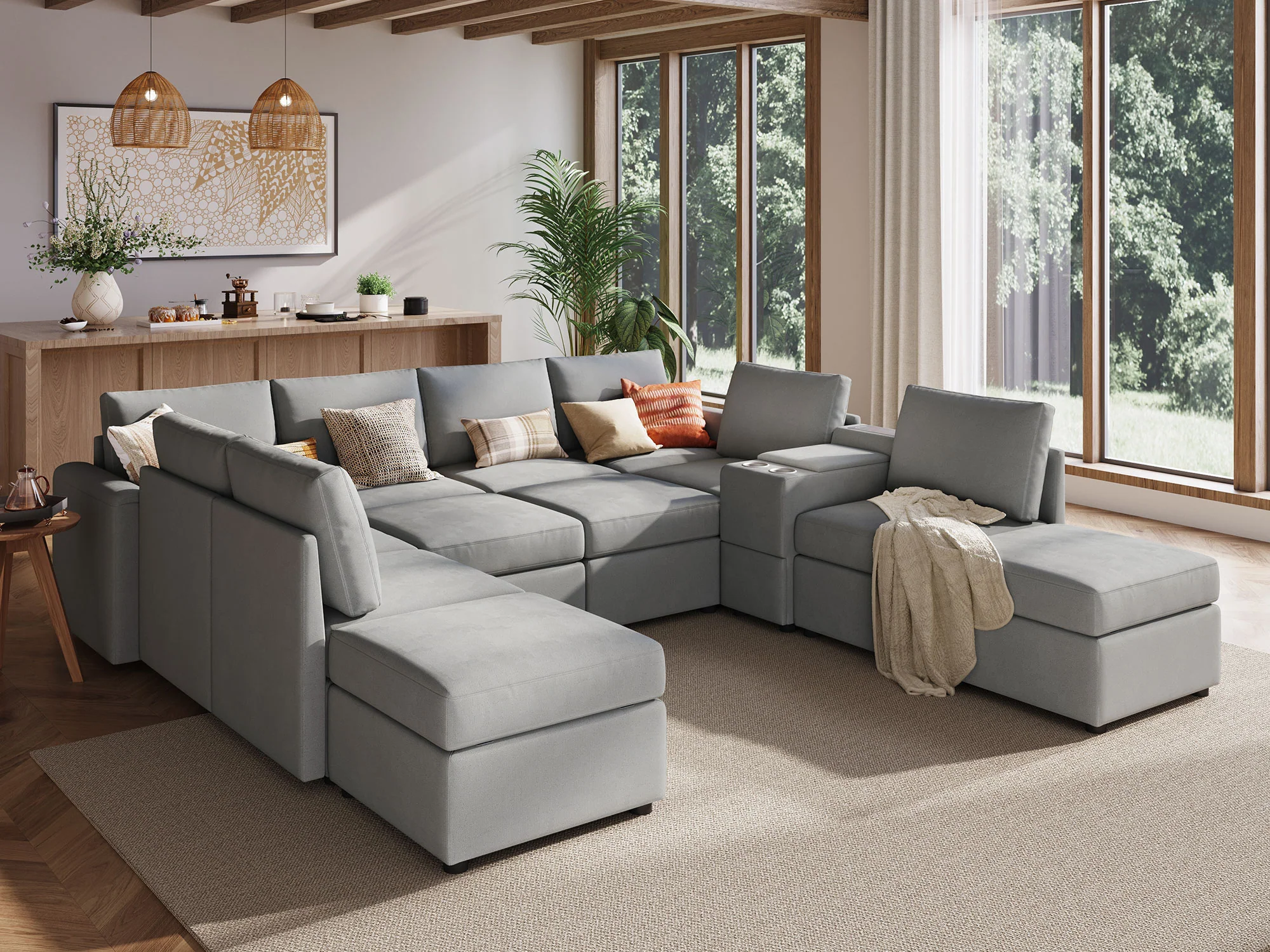 RUBIK III 8 Seats with 4 Ottomans & Console - Image 13