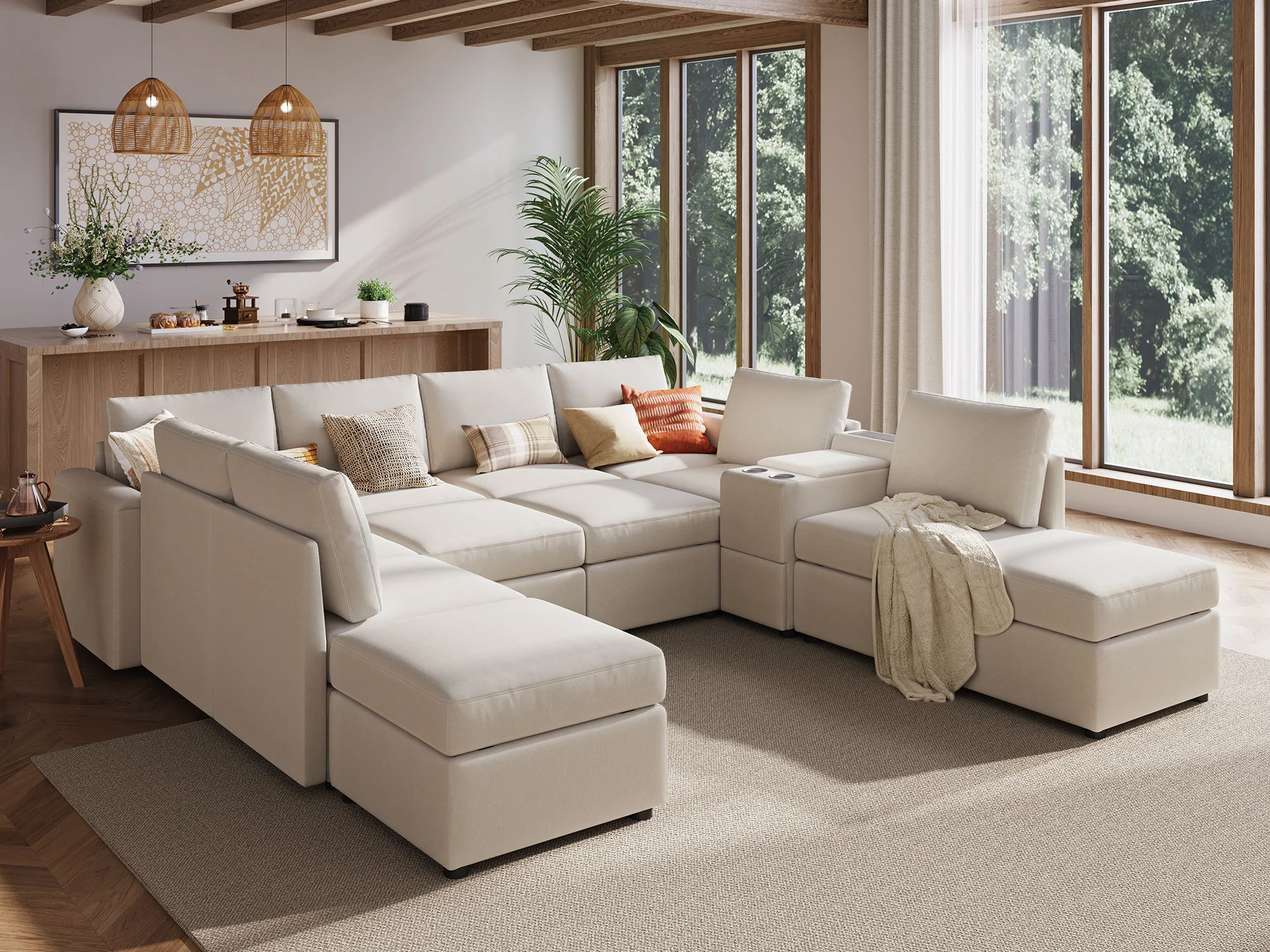 RUBIK III 8 Seats with 4 Ottomans & Console - Image 5