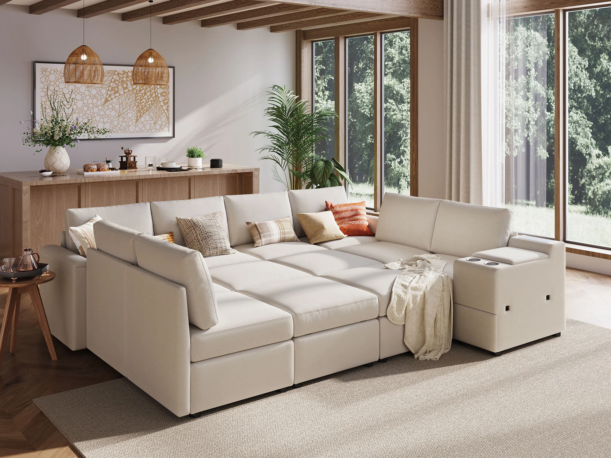 RUBIK III 8 Seats with 4 Ottomans & Console - Image 6